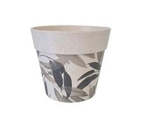 SUD TRADING Cache Pot de Fleurs Feuillage en Bambou - Hauteur 12 cm - Diamètre 13.8 cm