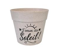 Cache-pots GENERIQUE Cadoons Cache Pot J'veux du soleil en Bambou - 13.5 x 12 cm