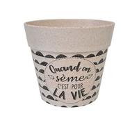 SUD TRADING Cache Pot Quand on sème en Fibre de Bambou - Hauteur 15.5 cm - Diamètre 17 cm