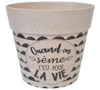 SUD TRADING Cache Pot Quand on sème en Fibre de Bambou - Hauteur 15.5 cm - Diamètre 17 cm G