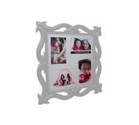 Cadre GENERIQUE Sud Trading - Cadre mural 4 Photos Baroque - 40 x 40 cm - Blanc
