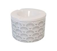SUD TRADING Cendrier anti-odeur Blanc et Gris en céramique 10 x 7 cm