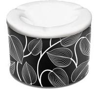 SUD TRADING Cendrier anti-odeur Feuilles Noir et Blanc en céramique -10 x 7 cm