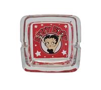 SUD TRADING Cendrier carré Betty Boop en verre - 9 x 9 x 4 cm