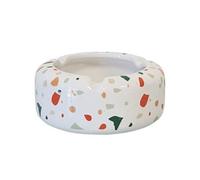 SUD TRADING Cendrier en céramique blanche - Hauteur 4 cm - Diamètre 10 cm