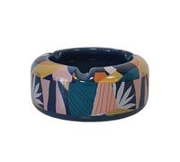 SUD TRADING Cendrier en céramique bleu - Hauteur 4 cm - Diamètre 10 cm