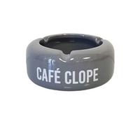 SUD TRADING Cendrier en céramique grise - Hauteur 4 cm - Diamètre 10 cm