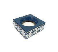 SUD TRADING Cendrier marocain bleu en céramique carreaux de ciment - Hauteur 6 cm - Profondeur 16 cm - Largeur 16 cm