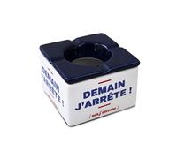 SUD TRADING Cendrier marocain en céramique blanc et bleu - Hauteur 7 cm - Profondeur 10 cm - Largeur 10 cm