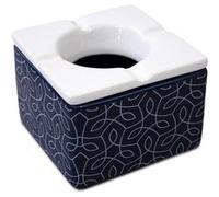 SUD TRADING Cendrier marocain en céramique bleu - Hauteur 7 cm - Profondeur 10 cm - Largeur 10 cm BLEU G