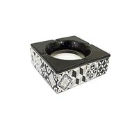 SUD TRADING Cendrier marocain en céramique carreaux de ciment - Dimensions : Hauteur 6 cm - Profondeur 16 cm - Largeur 16 cm
