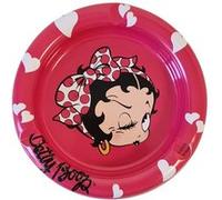 SUD TRADING Cendrier rond métallique Betty Boop coeur - 2 x 13 cm rouge G