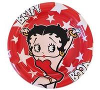 SUD TRADING Cendrier rond métallique Betty Boop étoiles - 2 x 13 cm ROUGE G