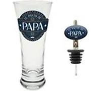 SUD TRADING Coffret cadeau verre à pastis et bec verseur assorti Le Pastis de Papa Bleu G