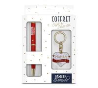 Sud Trading Company Coffret cadeau stylo et porte-clés modèle Maman parfaite, Multicolores, pour les mères et futures mères, Femme, Famille, maternité, Classique