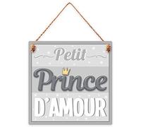 SUD TRADING COMPANY Plaque Bois Petit Prince d'amour
