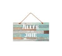 SUD TRADING Décoration murale Allée de la Joie - En bois - Hauteur 15 cm x largeur 30 cm BOIS G
