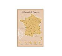 SUD TRADING Décoration murale Carte de France à gratter - En papier - 52 x 73 cm