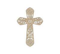 SUD TRADING Décoration murale en bois croix - Hauteur 60 cm x largeur 40 cm