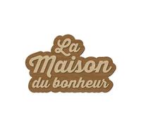 SUD TRADING Décoration murale en bois La maison du bonheur 50 cm
