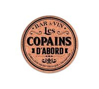 SUD TRADING Décoration murale Les Copains d'Abord - en Bois et Liège - Diamètre 28 cm - Profondeur 1.8 cm