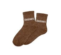 SUD TRADING Paire de chaussettes marron à paillettes Craquante 36-42