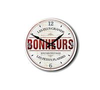 SUD TRADING Pendule Les plus grands Bonheurs BLANC