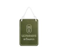 SUD TRADING Plaque à suspendre kaki en relief - Hauteur 20 cm