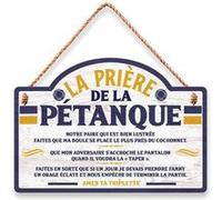 SUD TRADING Plaque à suspendre Prière de la pétanque en MDF 20 cm BLANC G