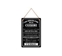 SUD TRADING Plaque à suspendre relief - Règles de la cuisine - Hauteur 30 cm - Largeur 20 cm - Profondeur 1 cm