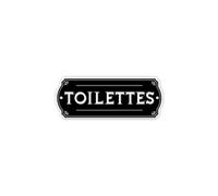 SUD TRADING Plaque de porte en relief pour les toilettes en métal noir - Longueur 19 cm - Hauteur 7.5 cm