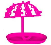 Sud Trading - Porte bijoux avec coupelle Parapluie - 4 Paires de boucles d'oreilles - Rose Rose G