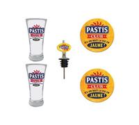 SUD TRADING Set Apéro Pastis Club - Verre et métal