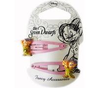 SUD TRADING Set de 2 pinces clic clac les 7 nains - En métal - Couleur Rose - 5 cm Multicolore G