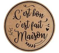 SUD TRADING Set de table rond en toile de jute Fait Maison - 38 x 38 cm BEIGE G