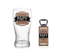 SUD TRADING Set Verre à Bière et décapsuleur - Verre et métal - Transparent MARRON G