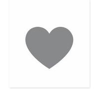 SUD TRADING Sticker Coeur pour décoration murale personnalisée - en vinyle gris - Dimensions de la planche : 14.6 x 11 cm GRIS G
