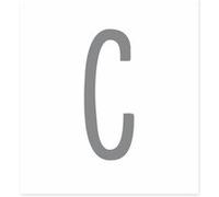 SUD TRADING Sticker de décoration murale Lettre C - en vinyle gris - Dimensions de la planche : 14.6 x 11 cm GRIS G