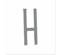 SUD TRADING Sticker de décoration murale Lettre H - en vinyle gris - Dimensions de la planche : 14.6 x 11 cm GRIS G