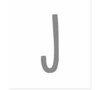 SUD TRADING Sticker de décoration murale Lettre J - en vinyle gris - Dimensions de la planche : 14.6 x 11 cm GRIS G
