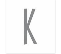 SUD TRADING Sticker de décoration murale Lettre K - en vinyle gris - Dimensions de la planche : 14.6 x 11 cm GRIS G