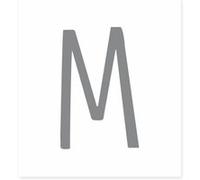 SUD TRADING Sticker de décoration murale Lettre M - en vinyle gris - Dimensions de la planche : 14.6 x 11 cm GRIS G