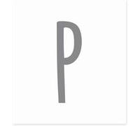 SUD TRADING Sticker de décoration murale Lettre P - en vinyle gris - Dimensions de la planche : 14.6 x 11 cm GRIS G