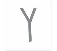 SUD TRADING Sticker de décoration murale Lettre Y - en vinyle gris - Dimensions de la planche : 14.6 x 11 cm GRIS G