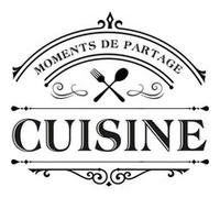 SUD TRADING Sticker de porte en vinyle noir - Cuisine - Hauteur 15 cm - Largeur 18 cm NOIR G