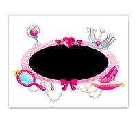 Sud trading - Sticker enfant ardoise Princesse - 70 x 50 cm - Rose Rose G