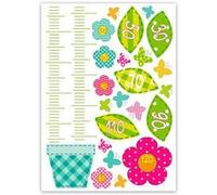 Sud trading - Sticker enfant Fleurs- 70 x 50 cm - Multicolore Vert G