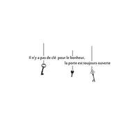 SUD TRADING Stickers Muraux citation planche 70 x 20 cm - Bonheur