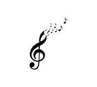 SUD TRADING Stickers Muraux - Clé de Sol noire - Dimensions mis en place : Hauteur 61 cm - Largeur 44 cm