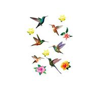 SUD TRADING Stickers Muraux Colibris multicolor - Dimensions mis en place : 79 x 83 cm